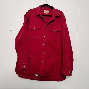 Cabela's Chamois Red Shirt Jacket Deerskin Soft Button Down Men's XL Outdoor